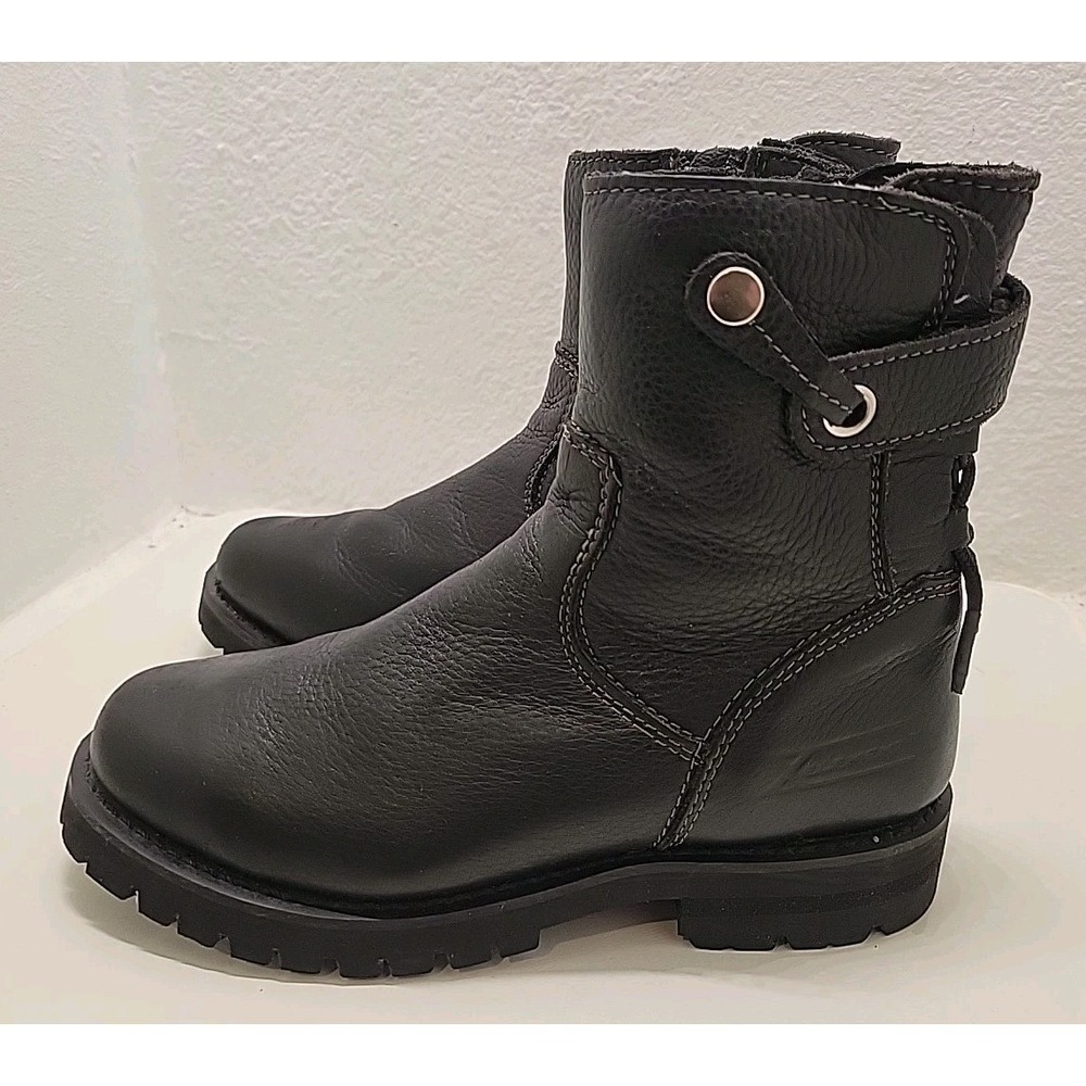 Boots Xelement Zipper Biker Motorcycle ‎ Women Size 7.5 Black Leather